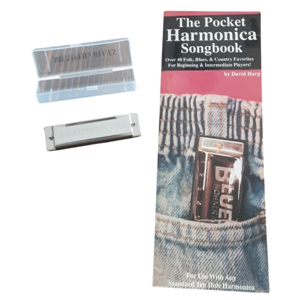 Memphis Blues Harmonica W/ Case And Songbook Set
